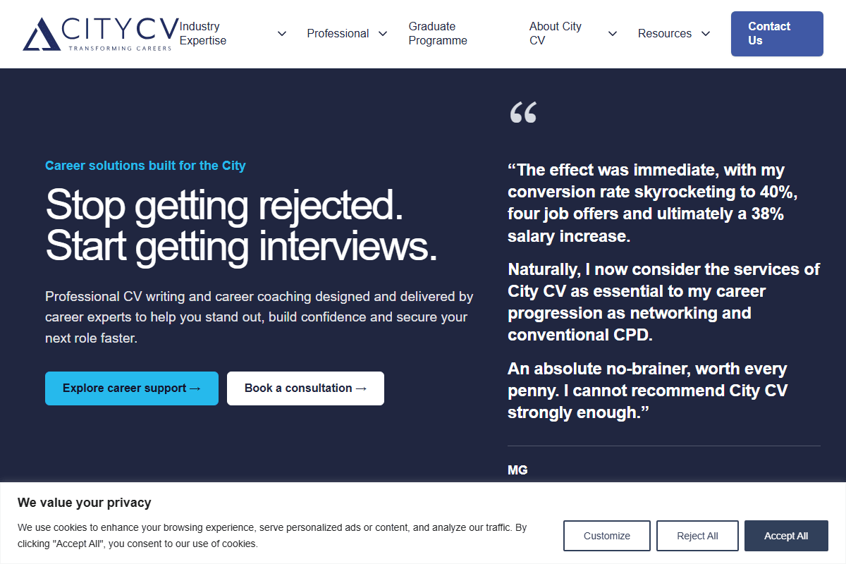 City CV: website preview