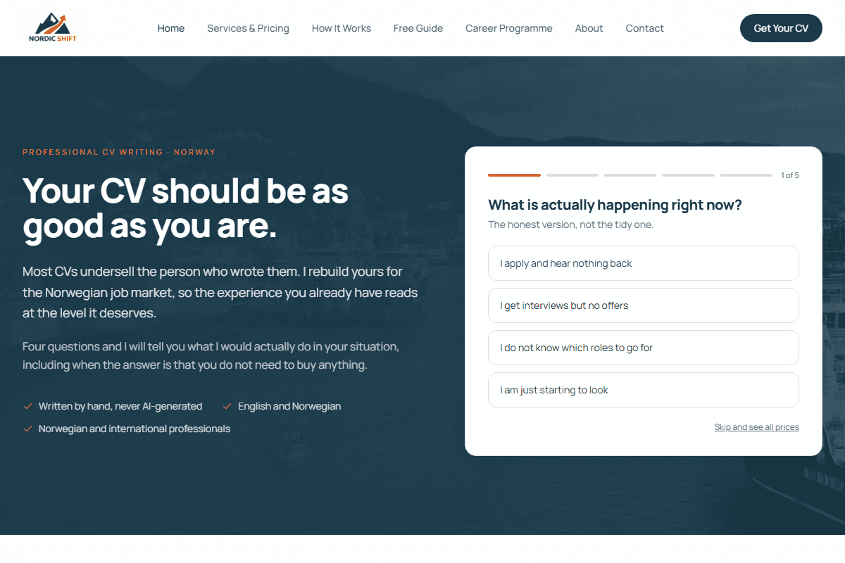 Nordic Shift: website preview